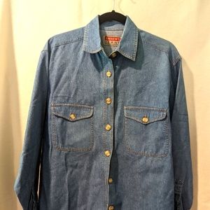 Andrew's Jeans brand denim long sleeves button down top.